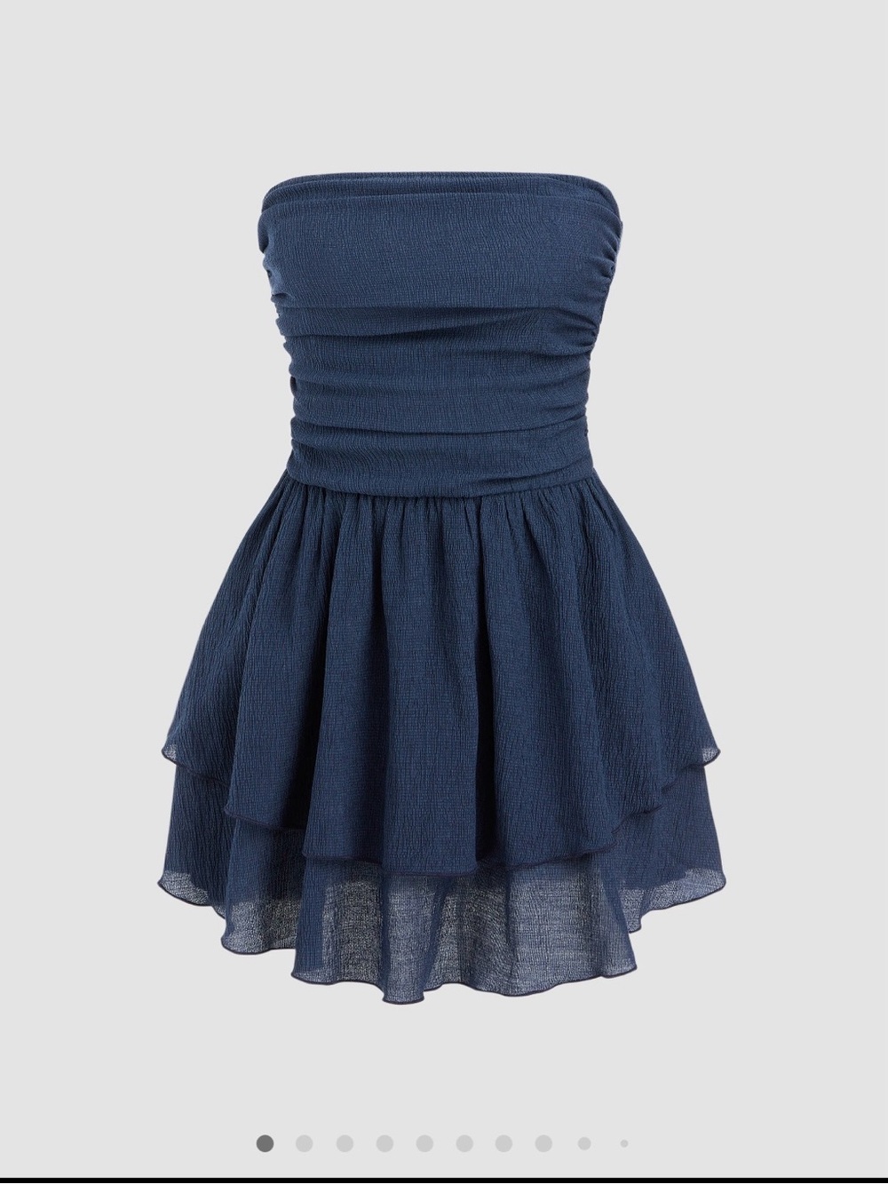 Cider Navy Strapless Ruffle Tiered Mini Dress